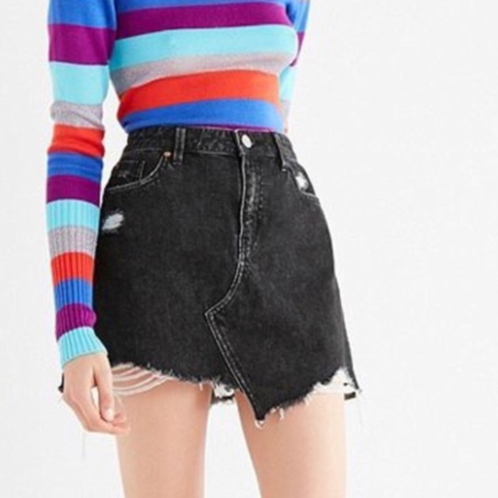urban outfitters denim skirt grey